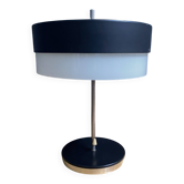 Lampe de table en métal noir et verre blanc, par Kamenicky Senov, années 1960