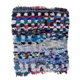 Tapis Marocain Boucherouite coloré - 110 x 121 cm