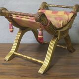 Antique parcel gilt cruciform stool