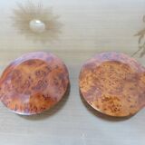 Pair of Scandinavian candlesticks in elm burl