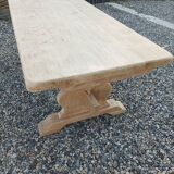 Solid oak monastery table with two extensions