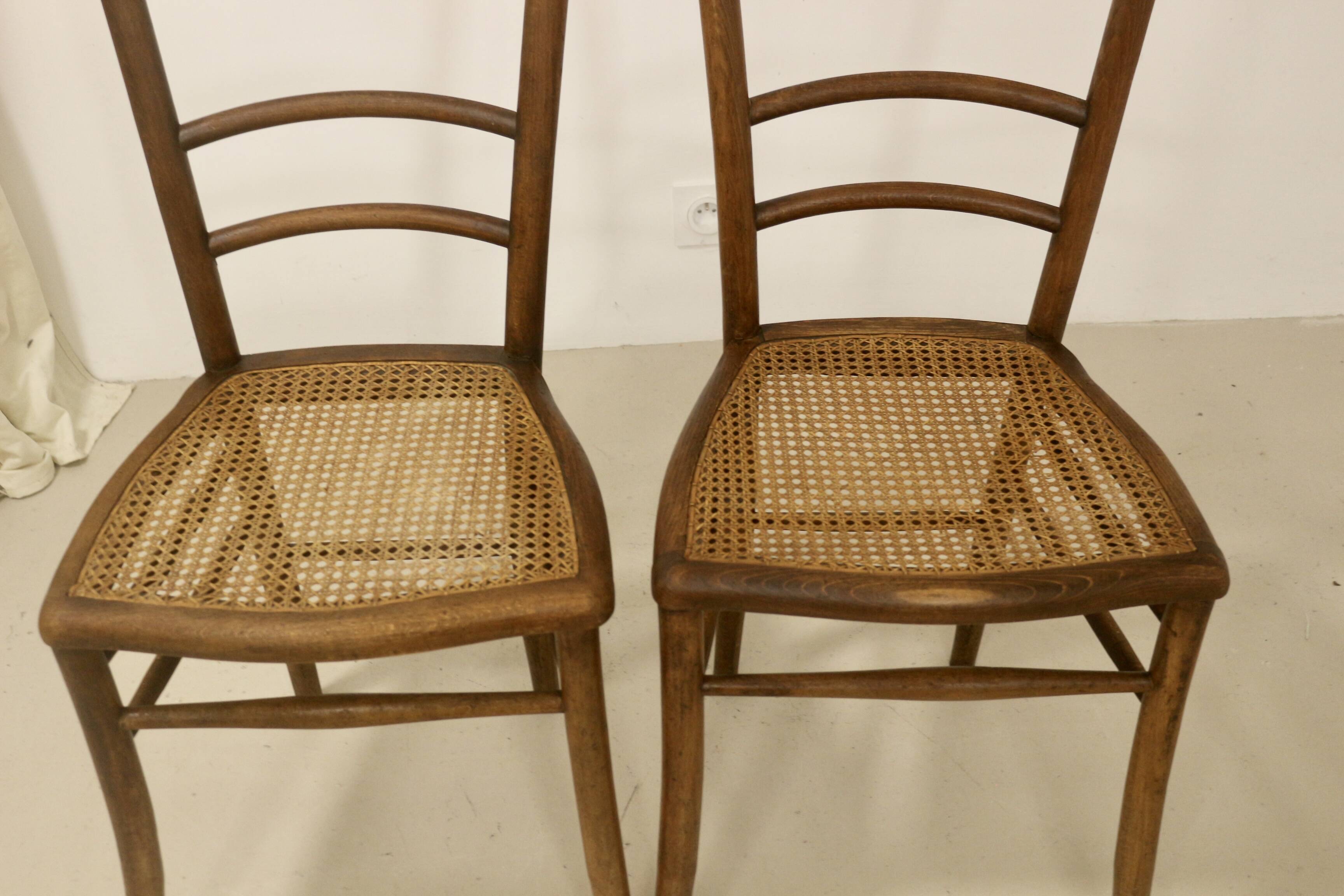 Pair of bistro chairs with canework. Ref Brunelle