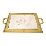 Brutalist Tray Signed "David Marshall" in cast iron