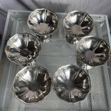 6 vintage stainless steel ice cream cups