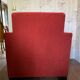 Vintage cubic armchair covered with red fabric