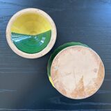 Terrine bicolore jaune et verte