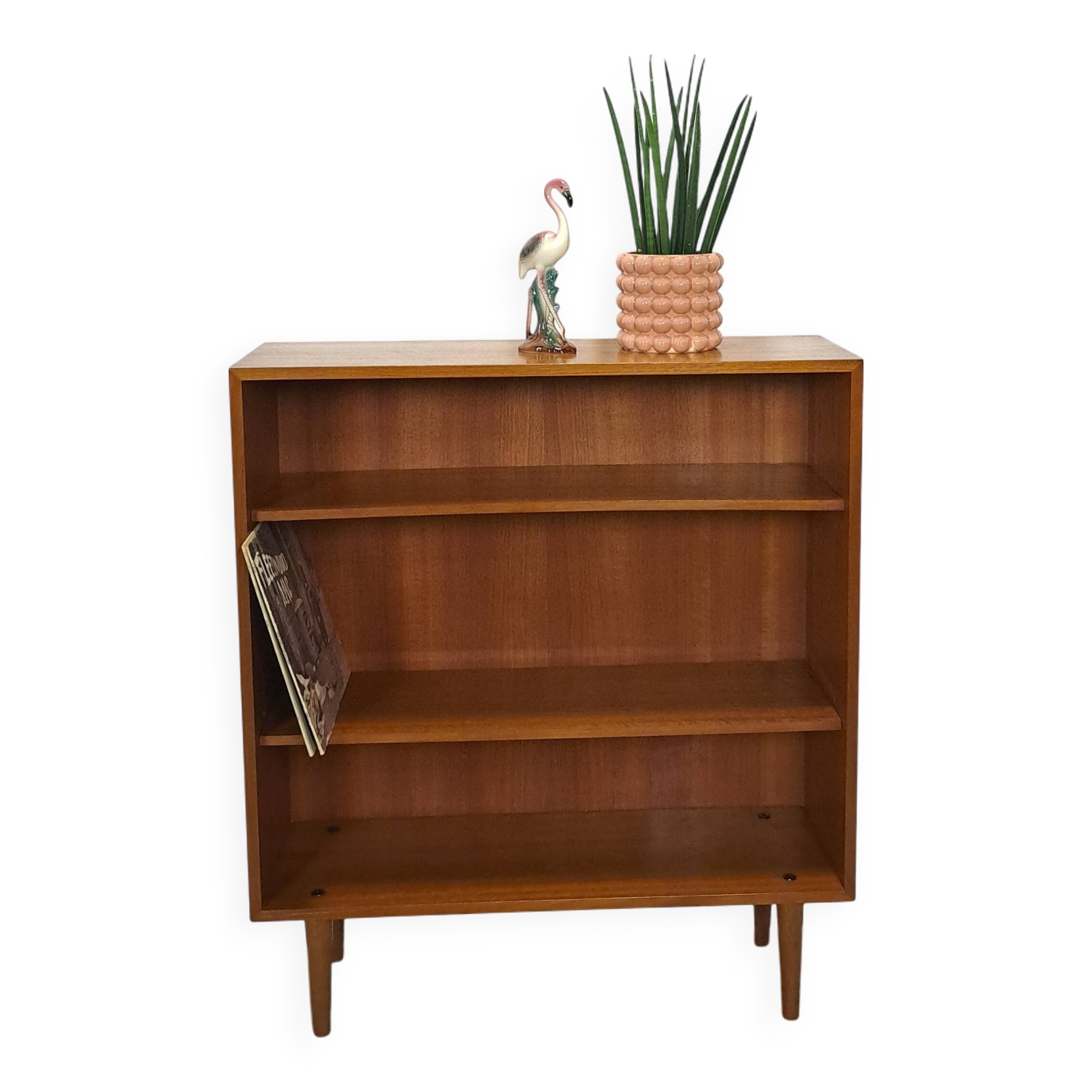 Noten fineer boekenkast LP kast met legplanken nr. 2