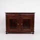 Low antique sideboard - hand polished mahogany - fixed shelves - 1880s