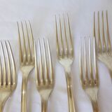 6 vintage Christofle art deco style silver plated forks
