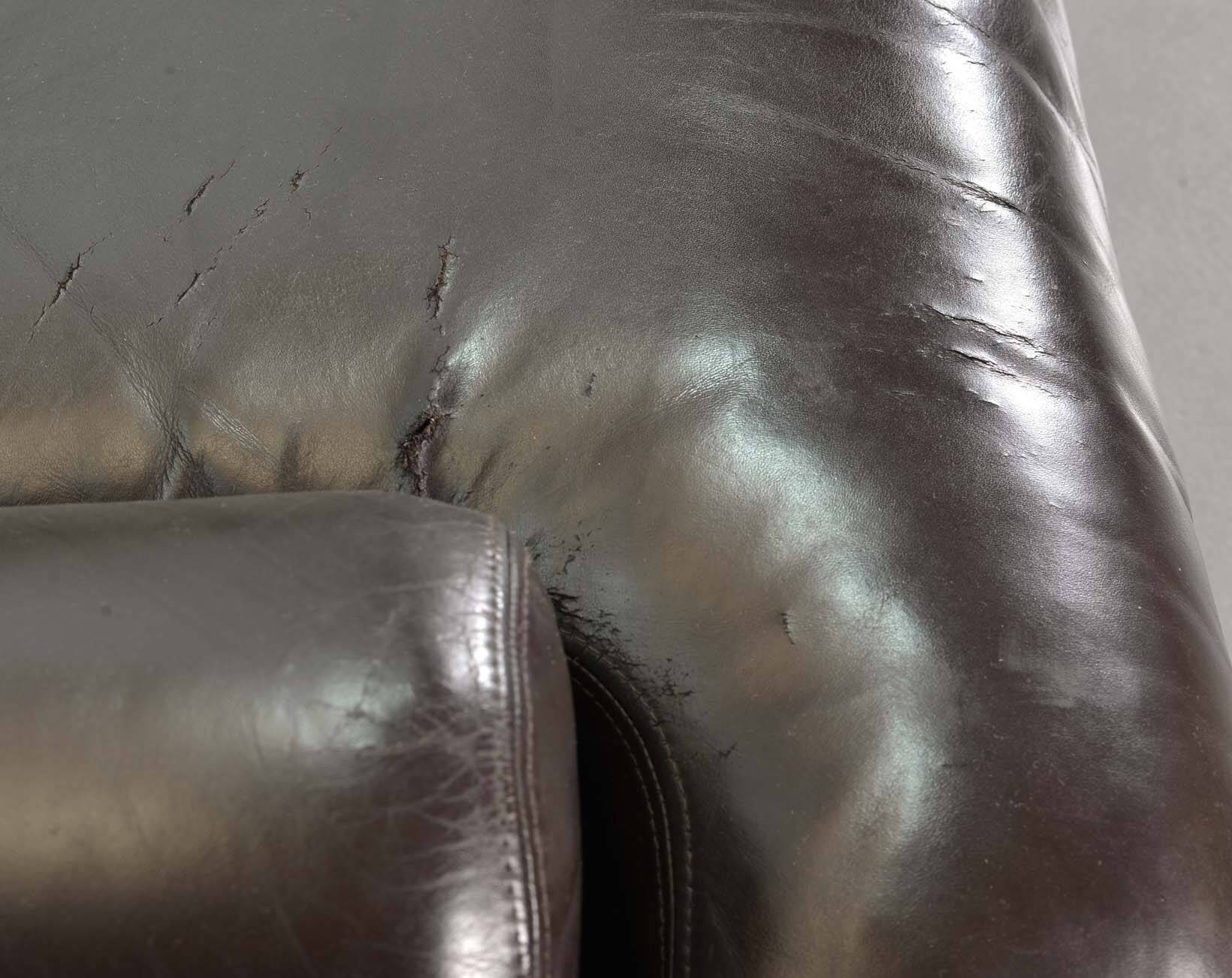 Comfortable Durlet Lounge Chairs in Chocolate Brown Leather, Set of Two 70s