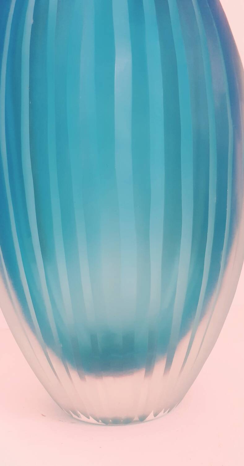 Antique turquoise glass vase