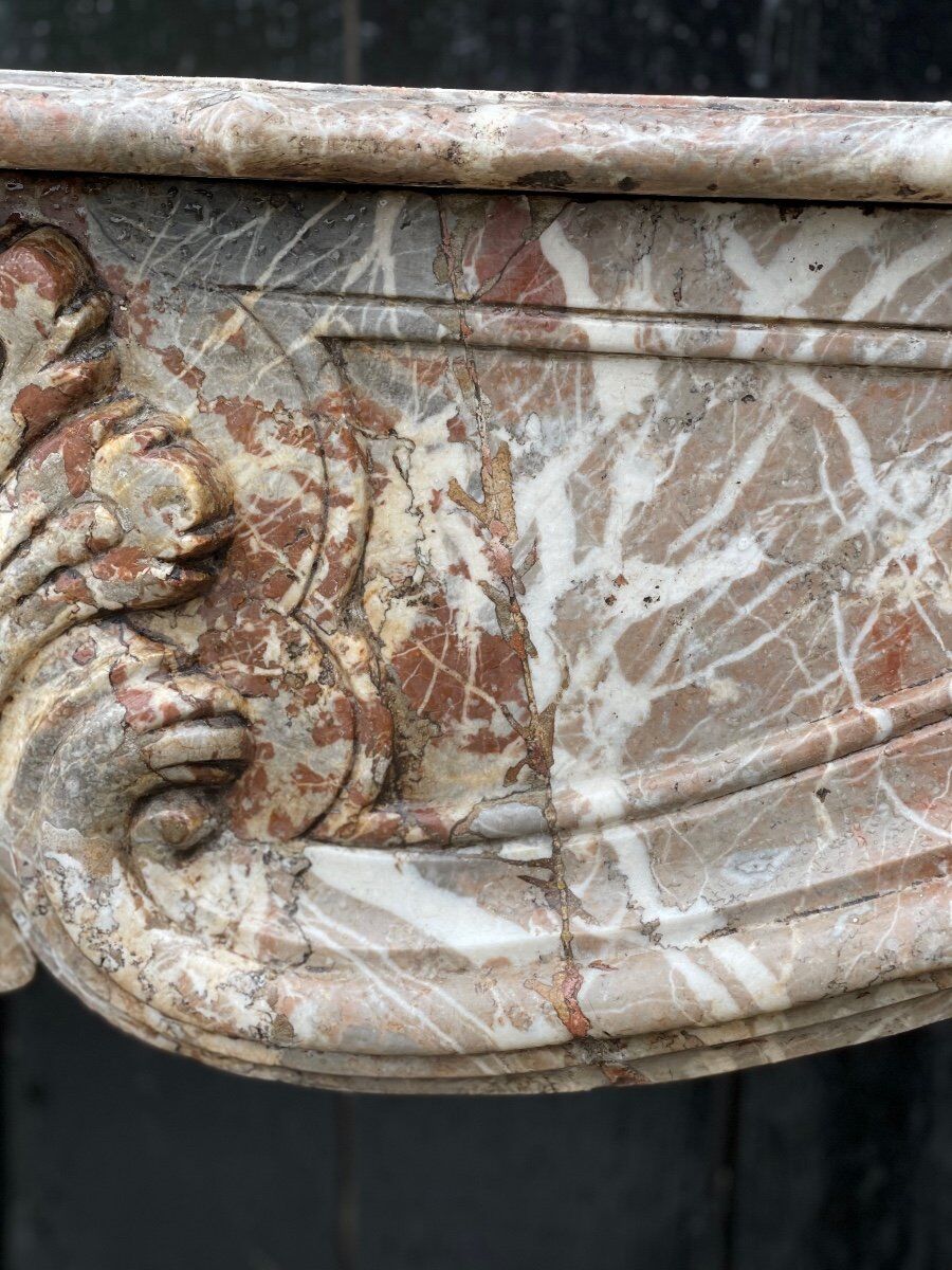 Fireplace Regency In Grey Marble Of The Ardennes, XVIIIth Century