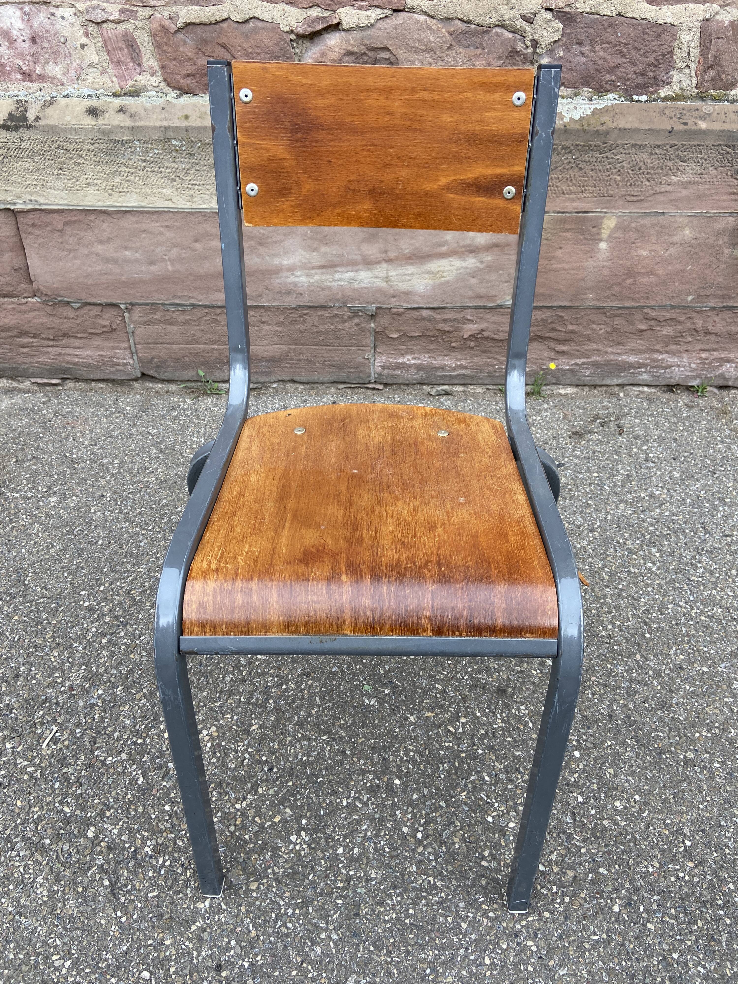 Pair of Mullca Delagrave School chairs 1960s