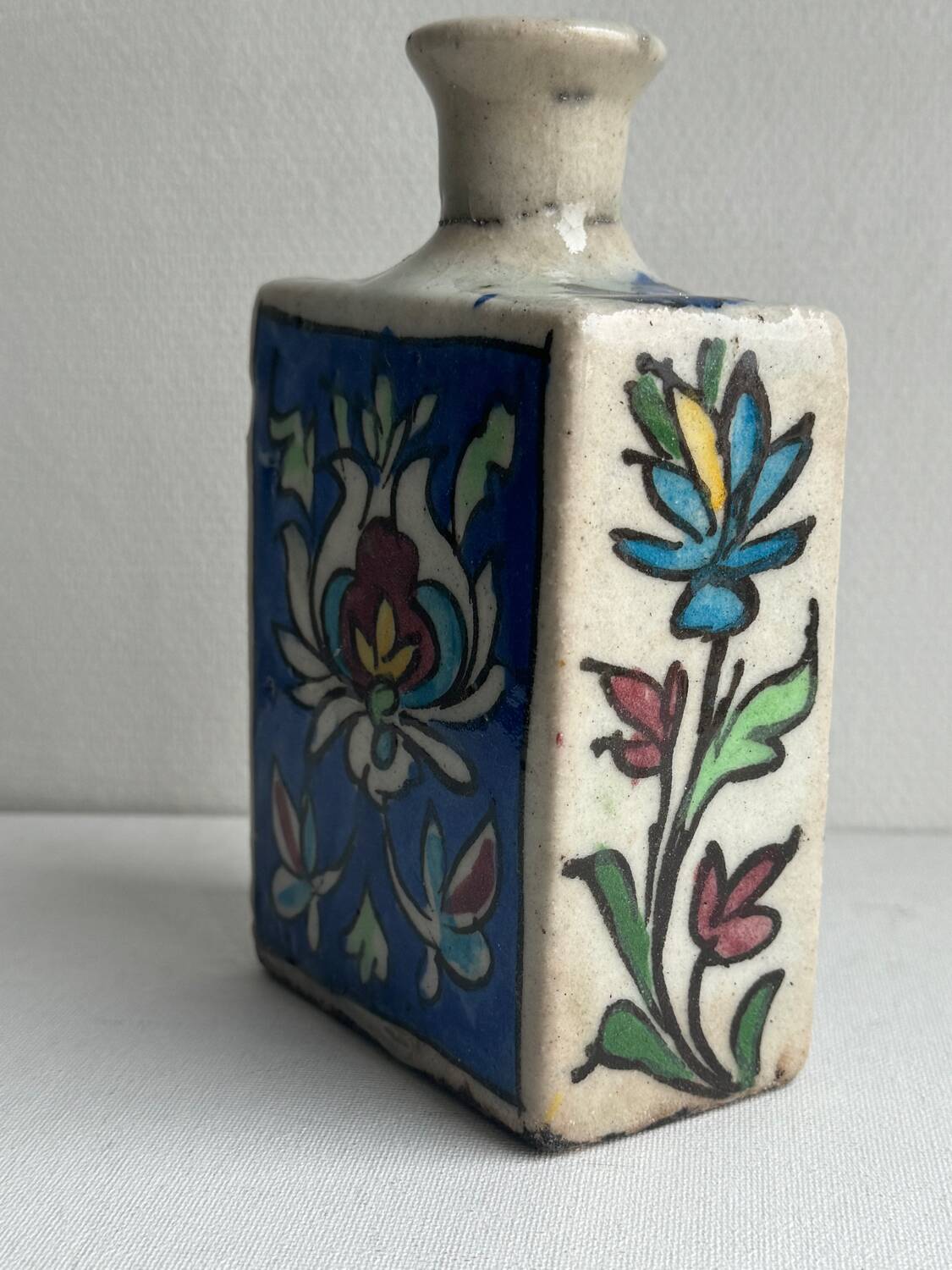 Kadjar Iznik Persian bottle vase, 19th century