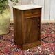 Nightstand in walnut with a white marble top, 19th century.