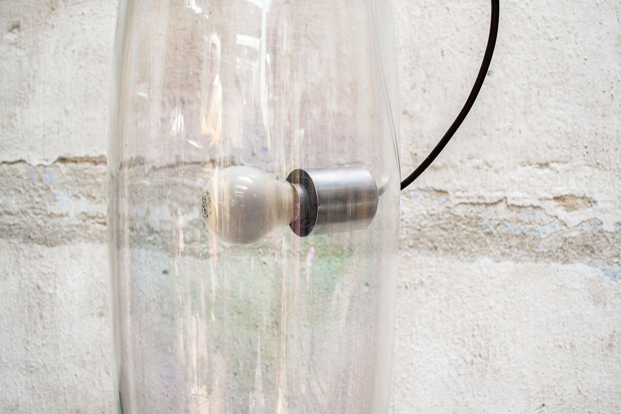 Particolare lampada in vetro Murano acidato, Italy, 1970s