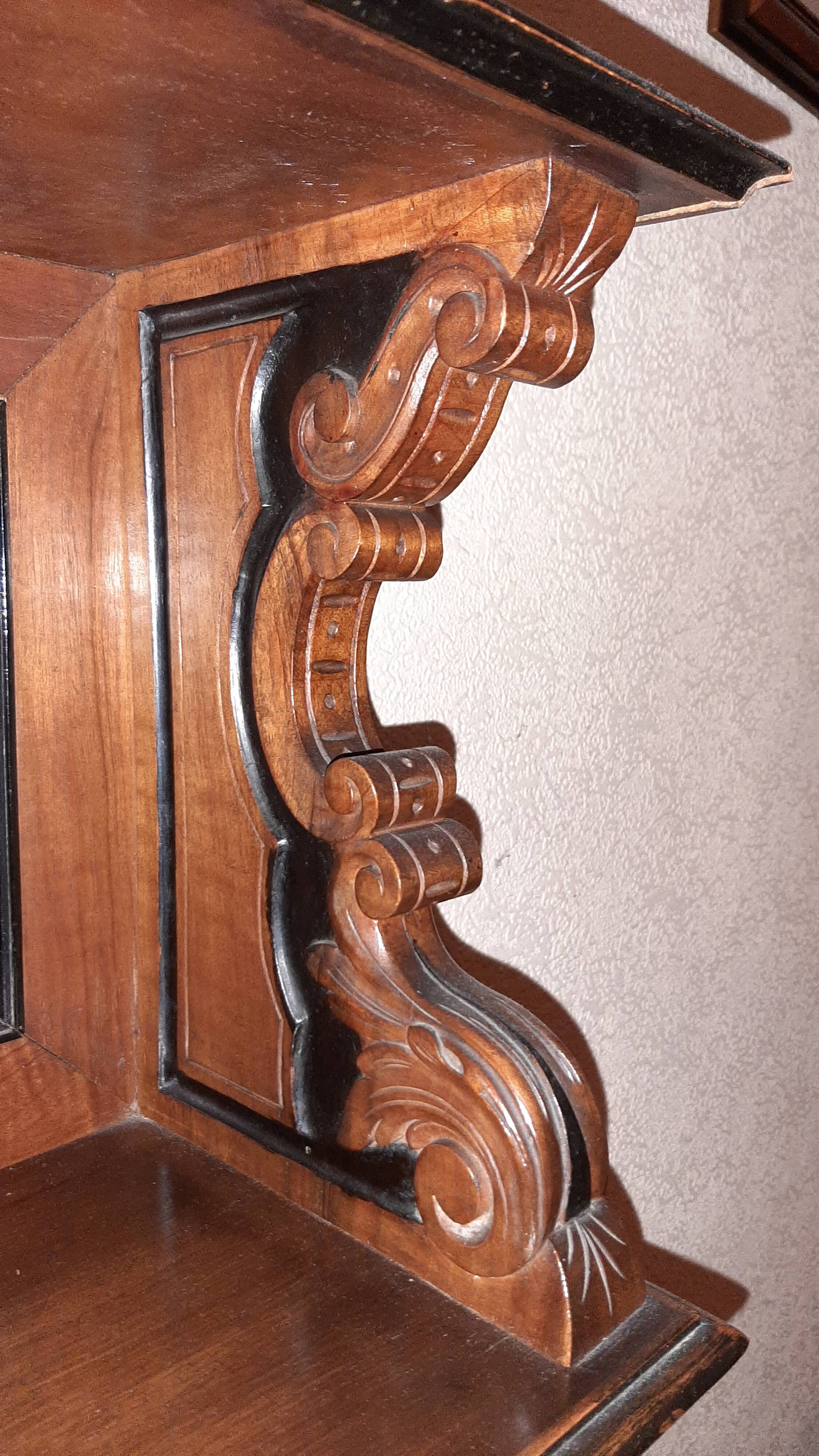 Sideboard in solid cherry wood marquetry