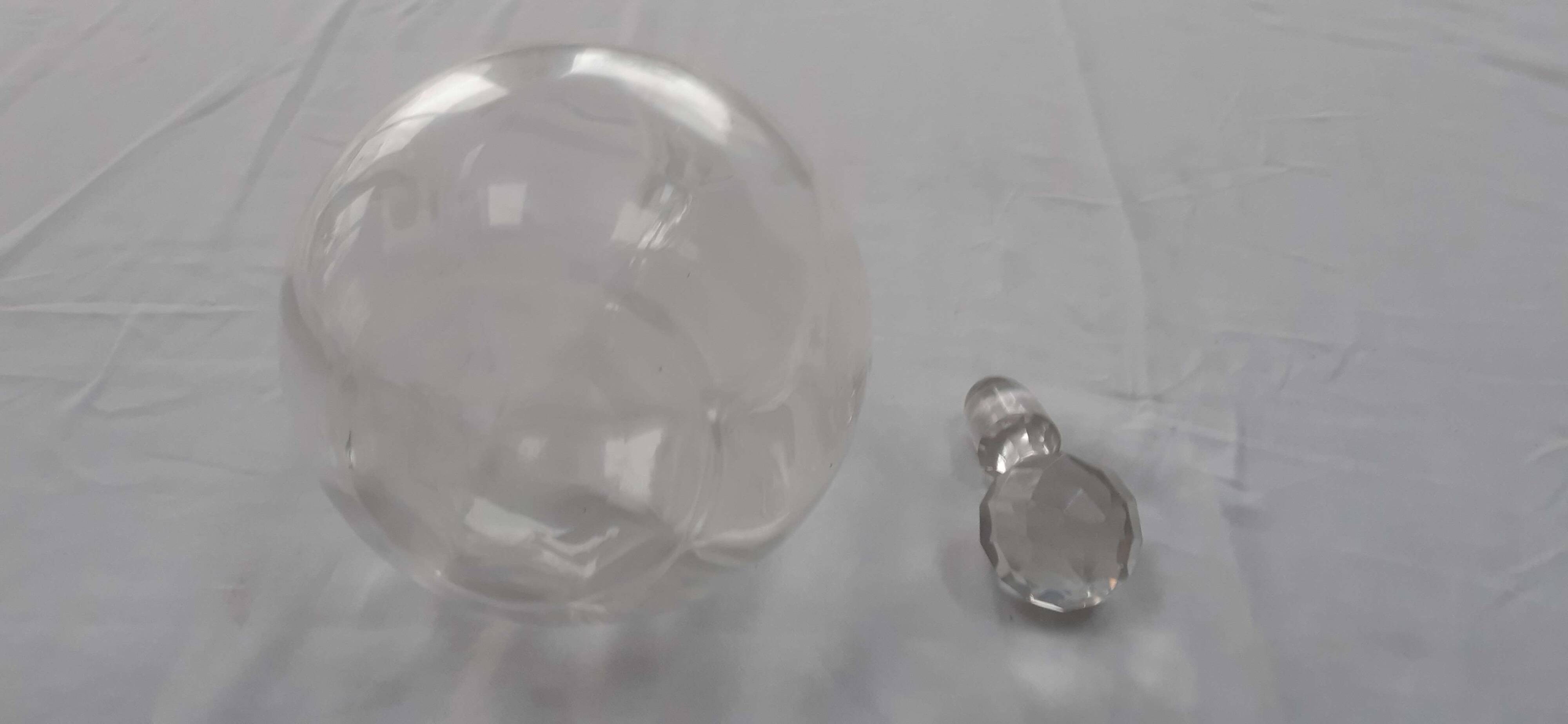 Antique engraved crystal wine carafe