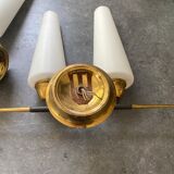 Brass and opaline wall lamp 1950/60