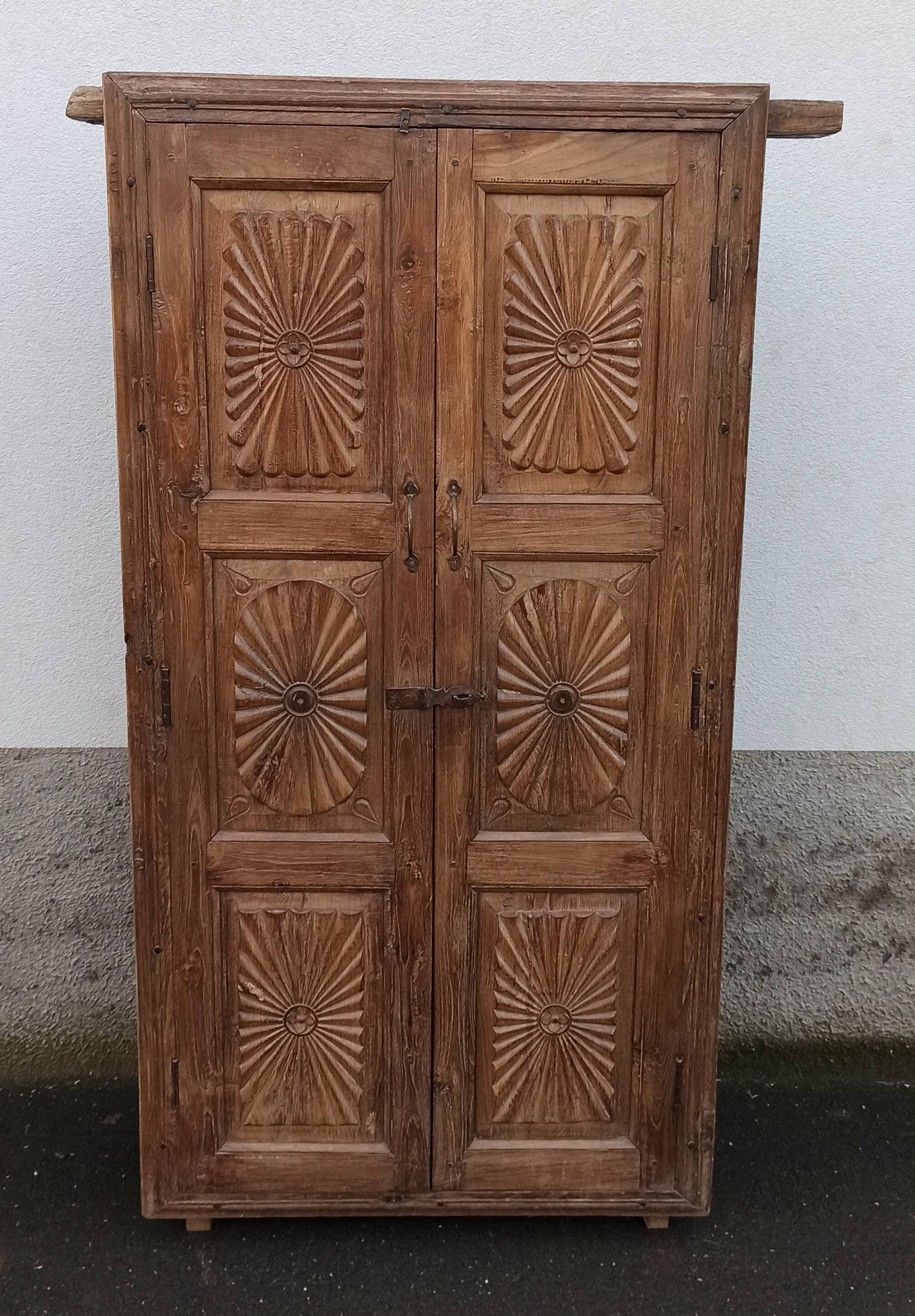 Old built-in wooden wardrobe