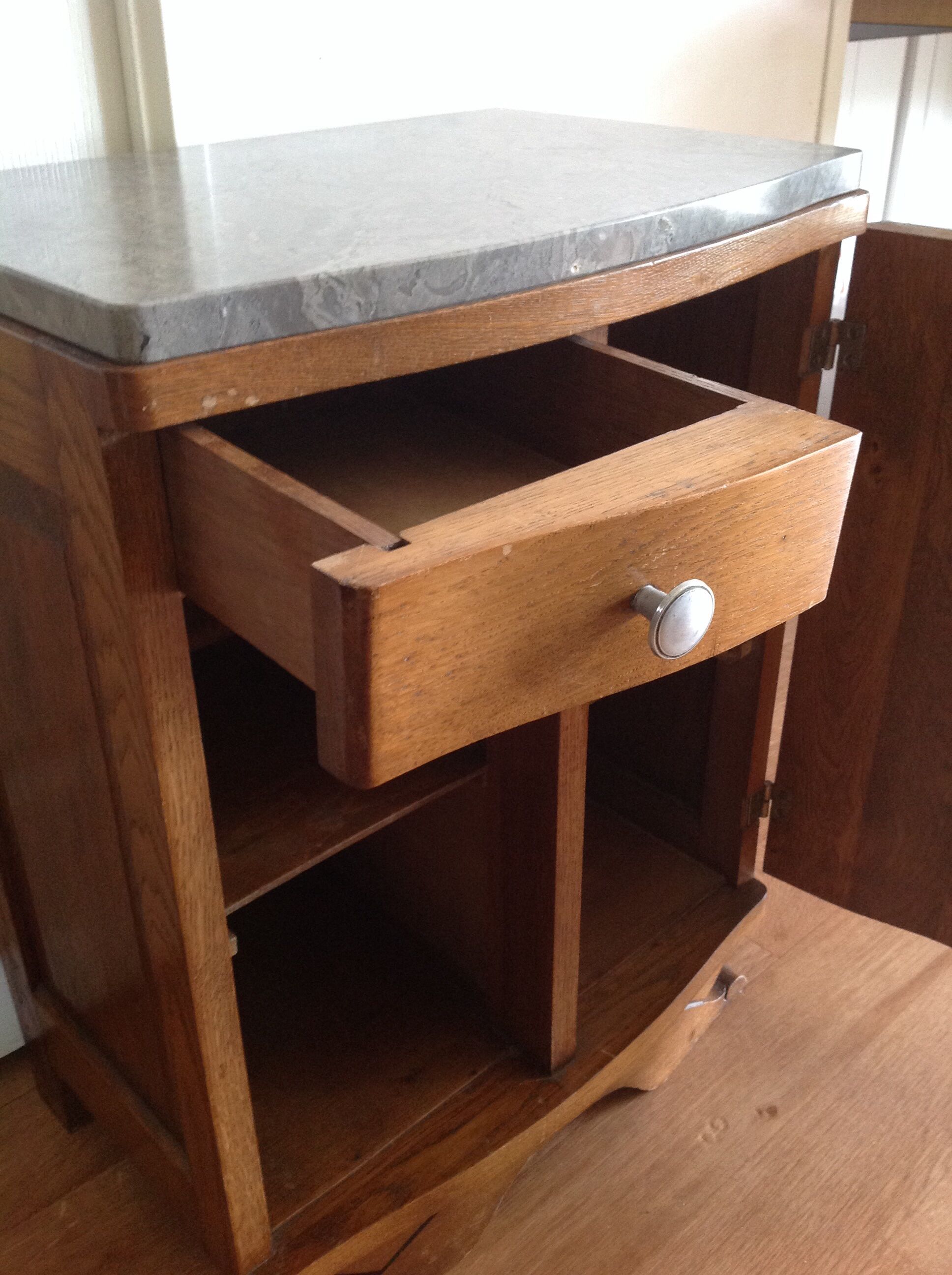Bedside deco on marble old vintage