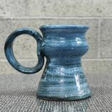 Blue vase with handle Lucette Pillet DlG Blin
