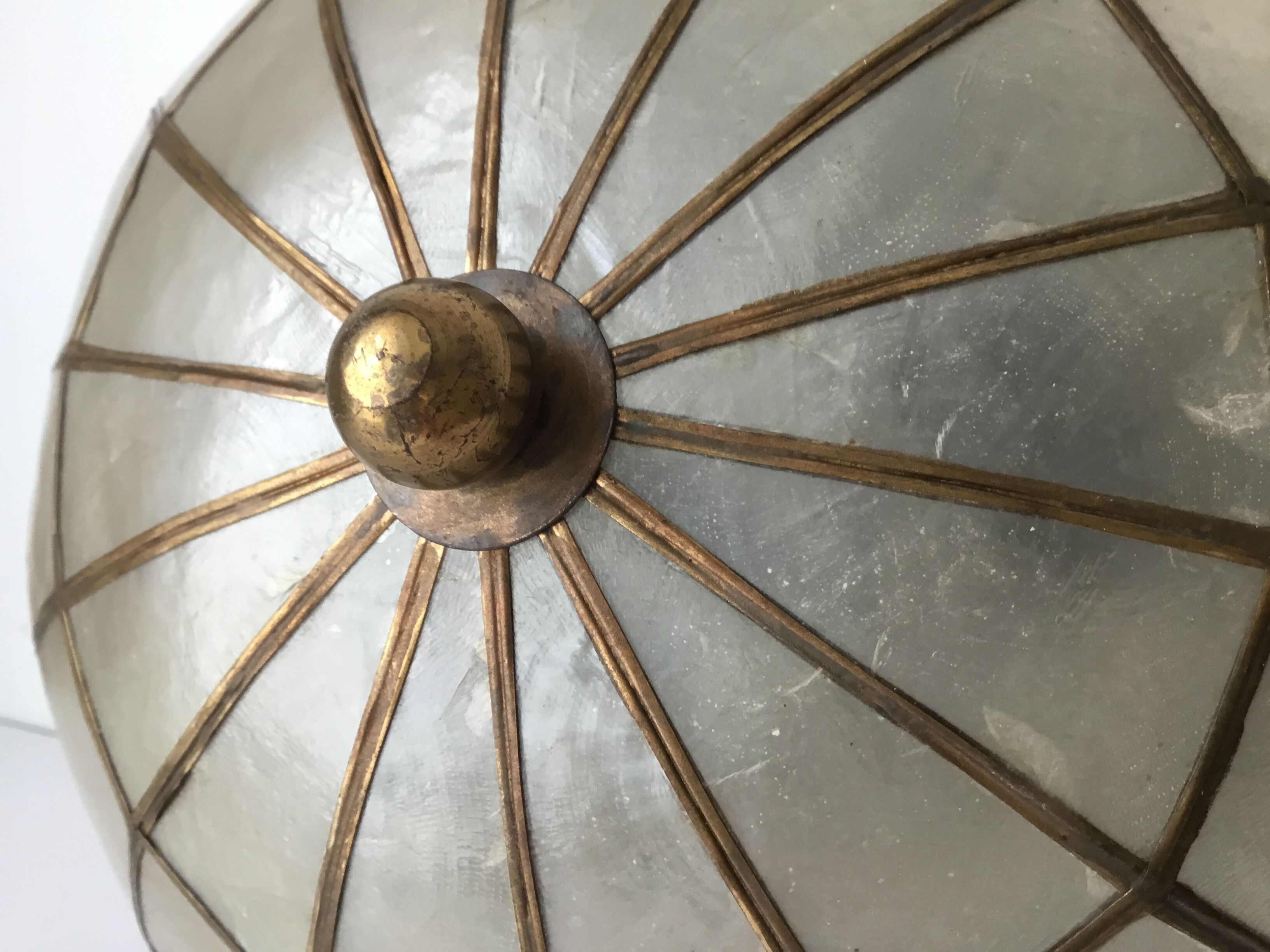 Mother-of-pearl and brass ceiling light