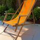 Chaise de jardin pliante vintage orange / chaise de plage
