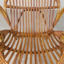 Rohe Noordwolde bamboo and rattan chair, 1950s