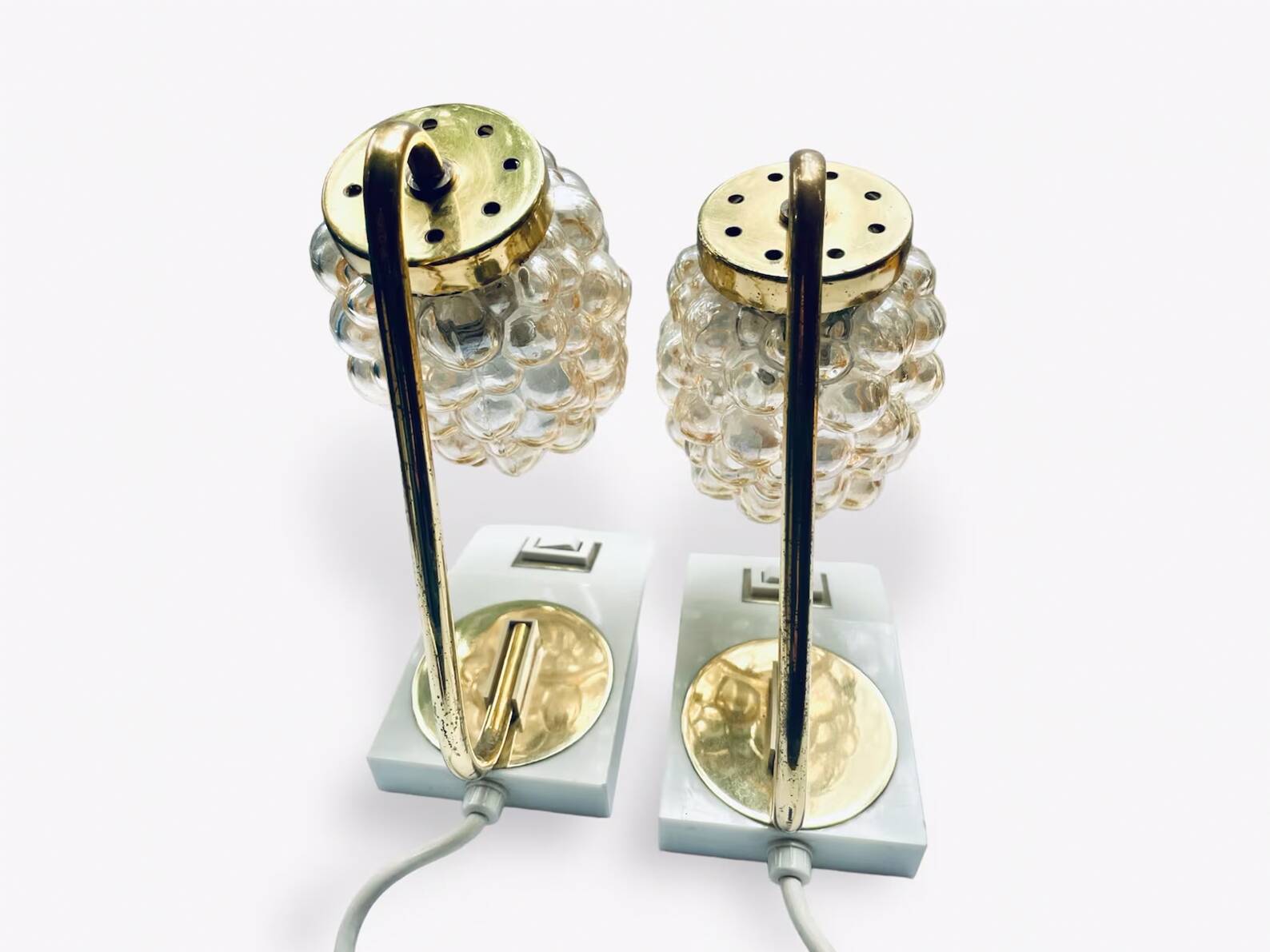 70s bubble glas lamp set