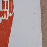 Original Pre-Columbian print, Aztecs Colombia folk 60s