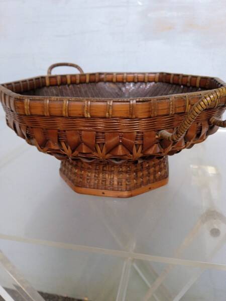 Cup / basket ikebana japan bamboo braided XXth