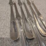 6 silver-plated metal lobster forks by the silversmith Christofle, model Dax.
