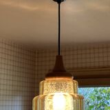 Pendant lamp, Vintage chandelier 1960s Carl Fagerlund GDR - Smoked glass