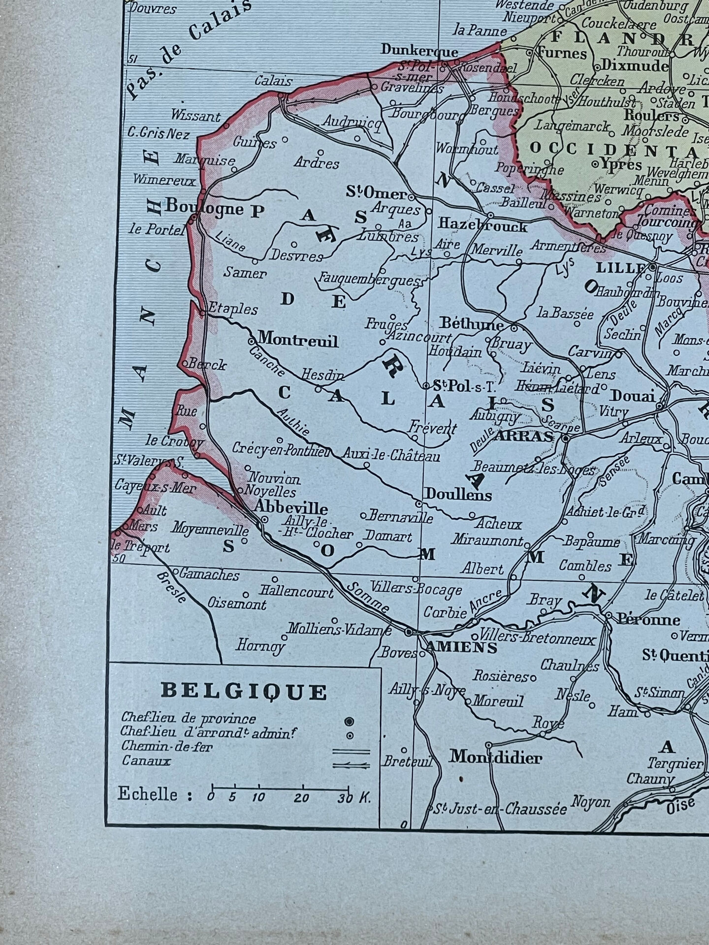 Map of Belgium - 20x29cm 1922