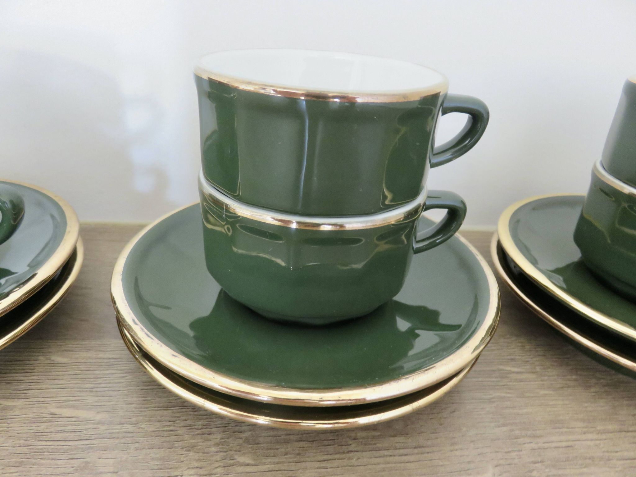 Apilco, set of 2 cups and saucers, Parisian bistros