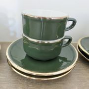 Apilco, set of 2 cups and saucers, Parisian bistros