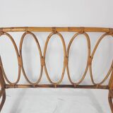 Corbeille bed in rattan 60s