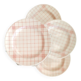 Assiettes  gien nappe/torchon