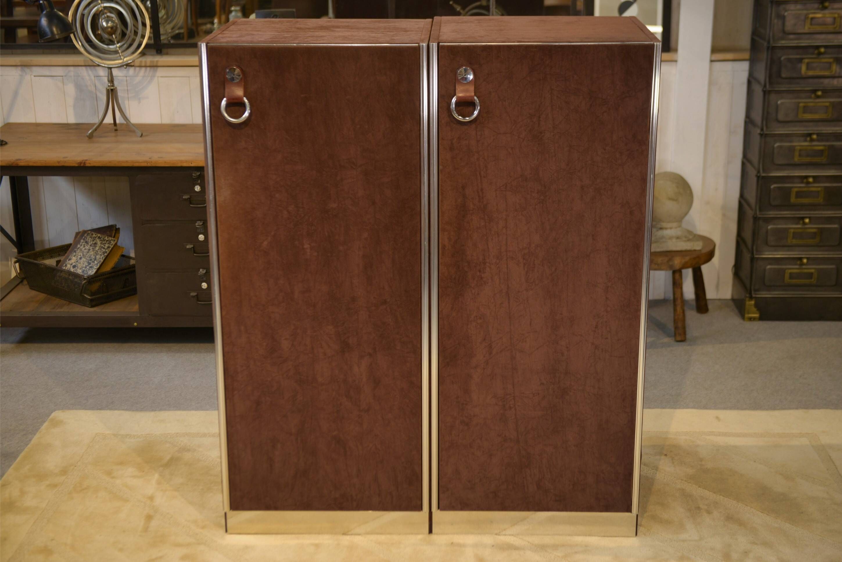 Pair of cabinets by Guido Faleschini produced by Mariani for Hermès 1970s