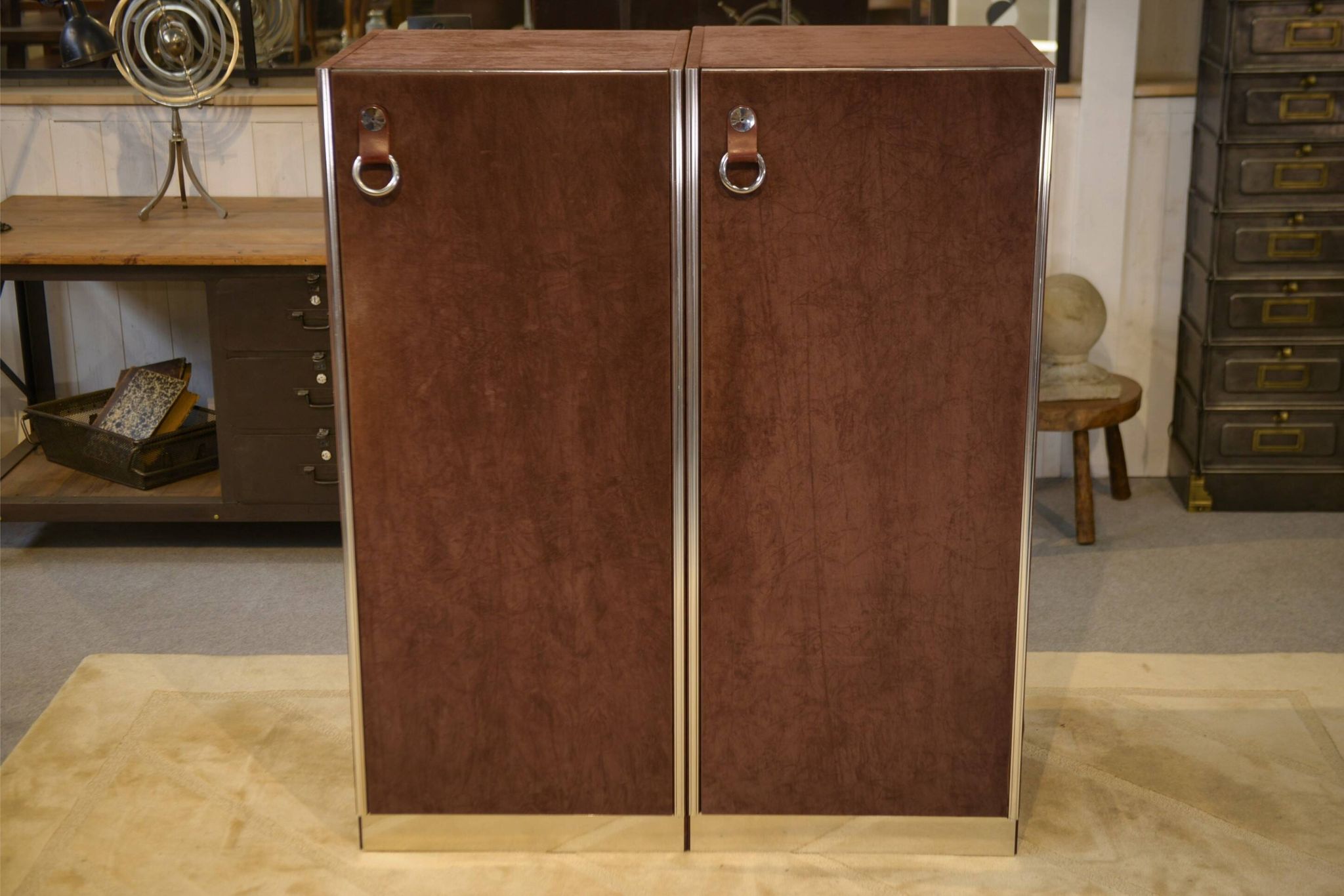 Pair of cabinets by Guido Faleschini produced by Mariani for Hermès 1970s