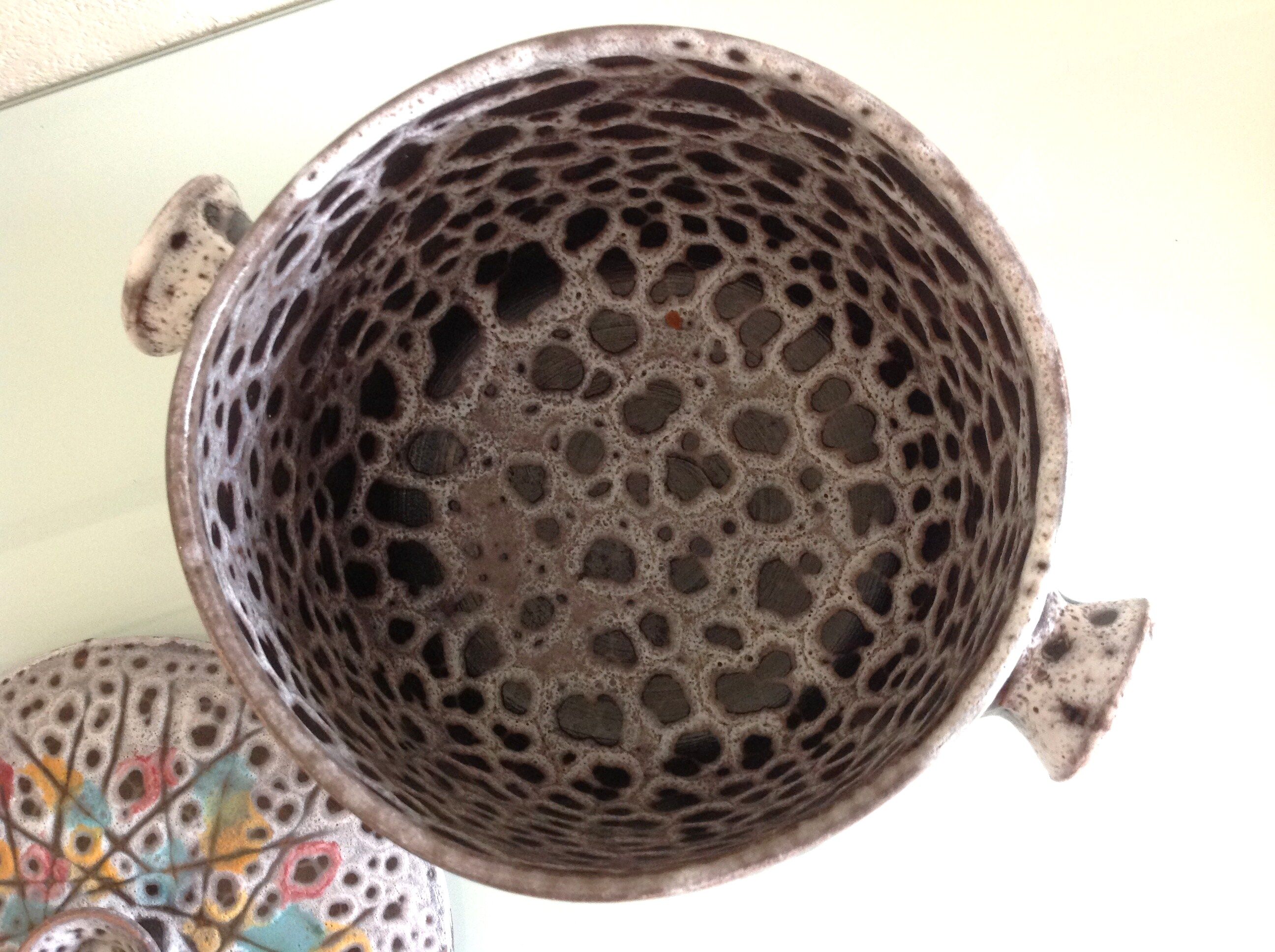 Polychrome cermal pot by FPP Vallauris / vintage 60s