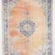 Blue Orange 250x350 cm Carpet, Vintage Large Rug, Turkish Antique Rug.