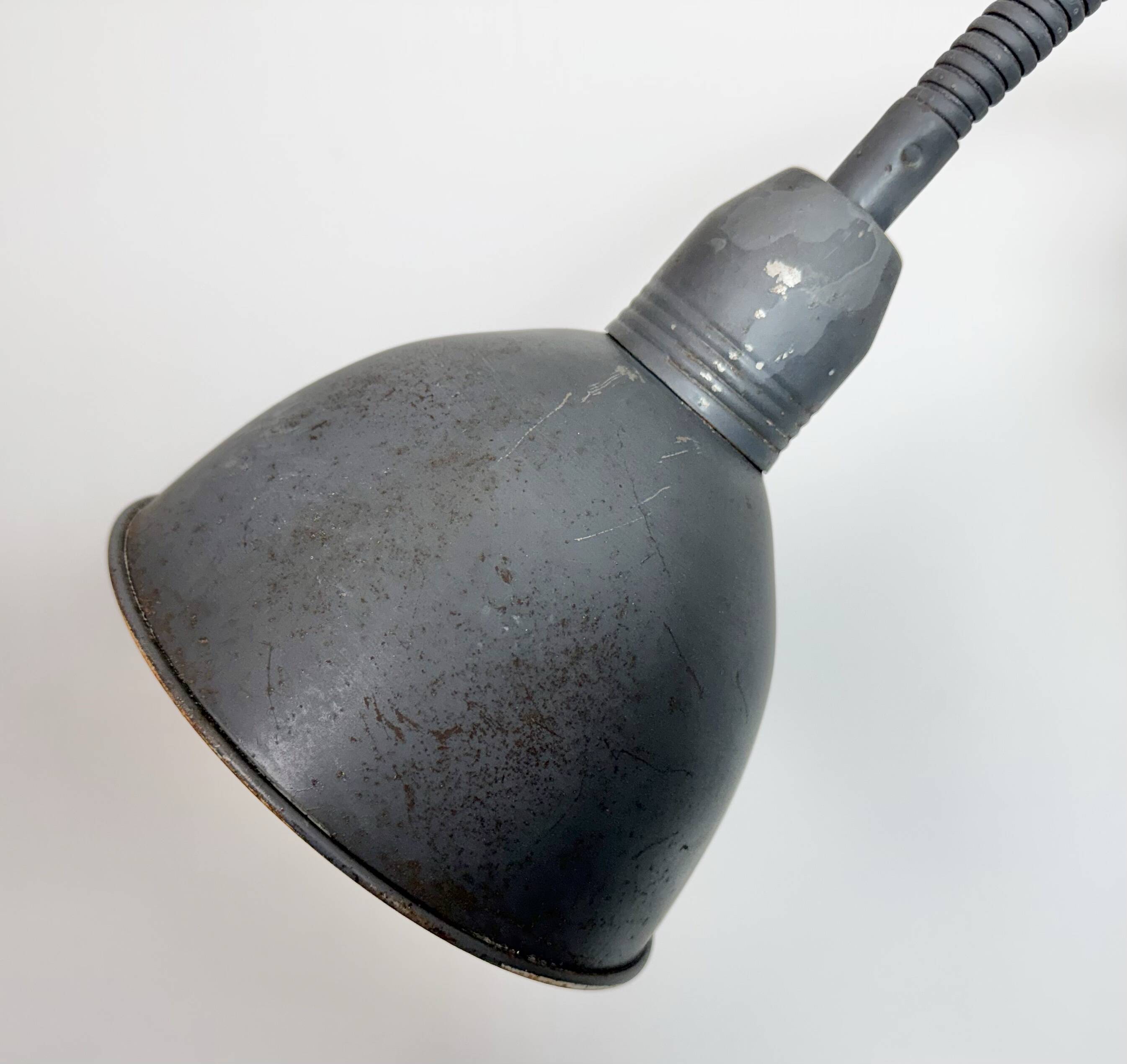 Grey Industrial Gooseneck Scissor Wall Lamp from Elektroinstala, 1960s