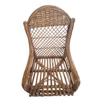 Chaise " royale  " en rotin tressé pour enfant