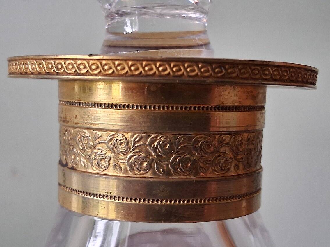 Crystal and gilded brass carafe