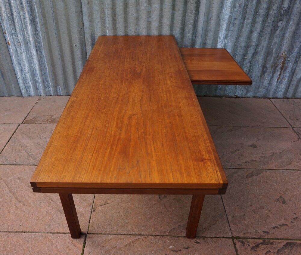 Table basse extensible teck rétro années 1960
