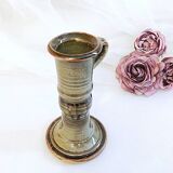 Handcrafted ceramic candle holder signed Blanot vintage France