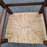 Fauteuil enfant en bois et paille