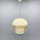 Mid-Century Opaline Glass Pendant Light with Brass Detail & Beads